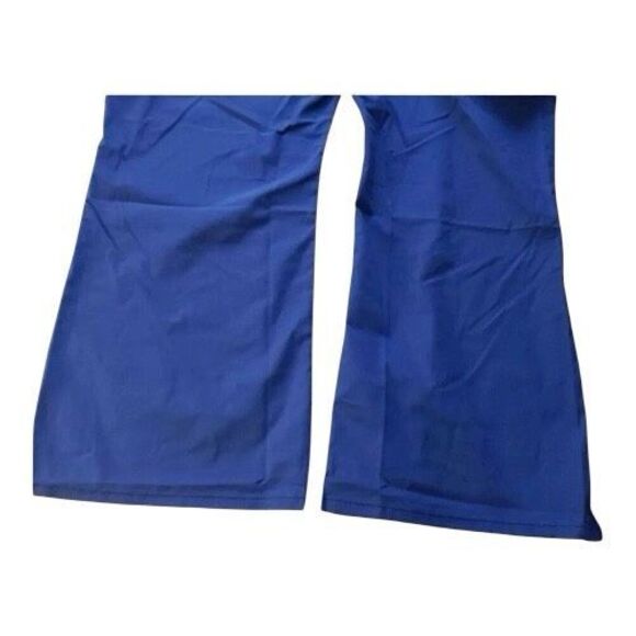 Code Happy Women Mid Rise Moderate Flare Drawstring Scrub Pant 3XL Blue 46002AP - Picture 3 of 10